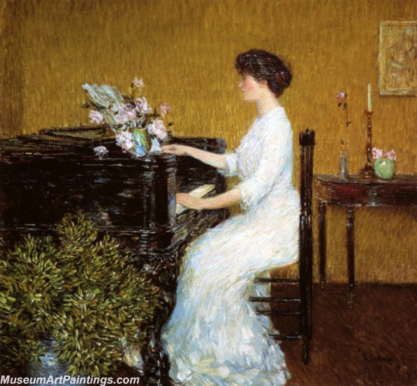 Frederick Childe Hassam At the Piano Painting