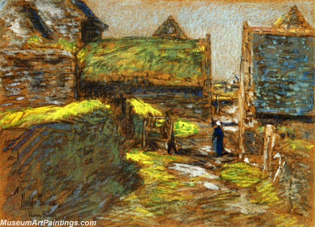 Frederick Childe Hassam Brittany Barns Painting