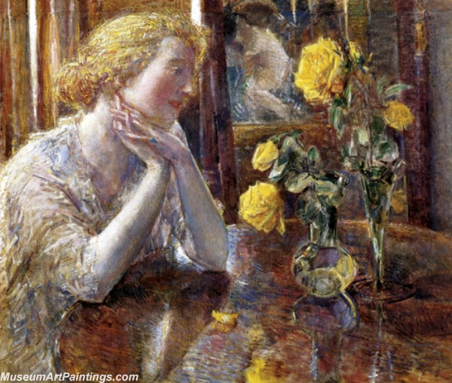 Frederick Childe Hassam Marechal Niel Roses Painting