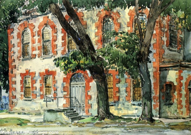 Frederick Childe Hassam Old Dutch Building Fishkill New York Painting