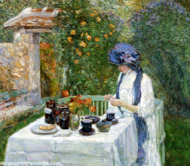 Frederick Childe Hassam The Terre Cuite Tea Set Painting