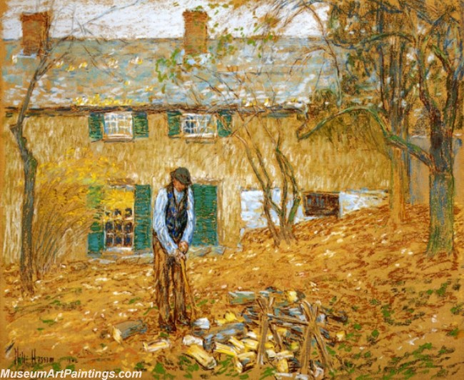 Frederick Childe Hassam Woodchopper Painting