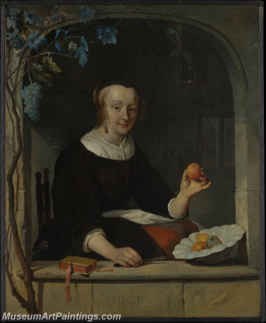 Gabriel Metsu A Woman Seated at a Window Painting