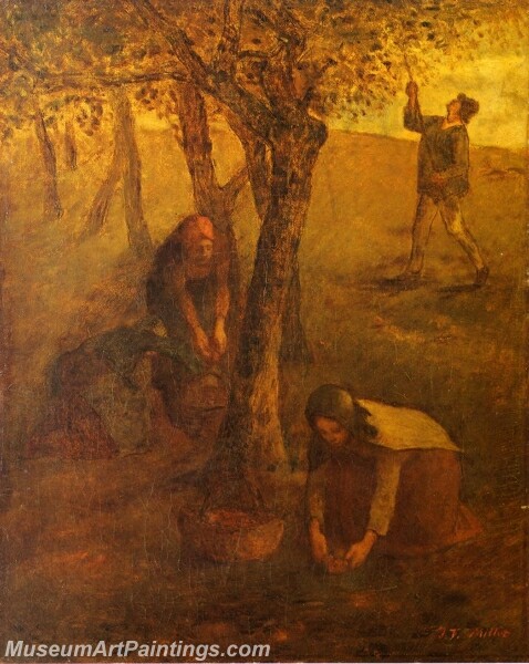 Gathering Apples Painting