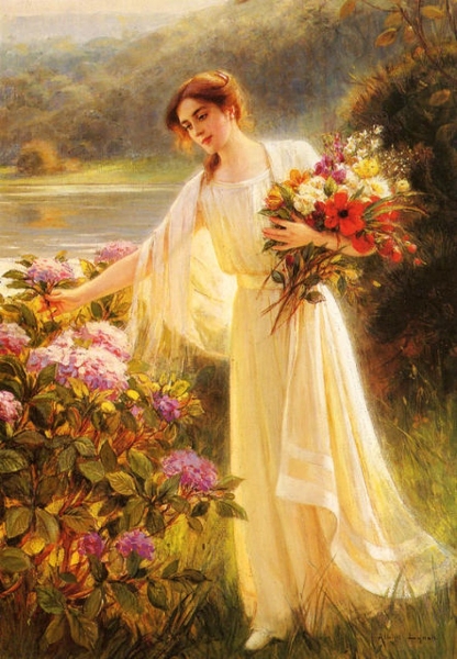 Gathering Flowers by Albert Lynch