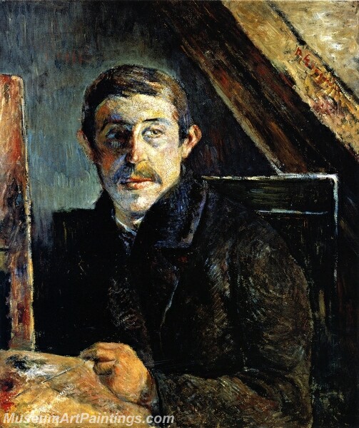 Gauguin at His Easel Painting