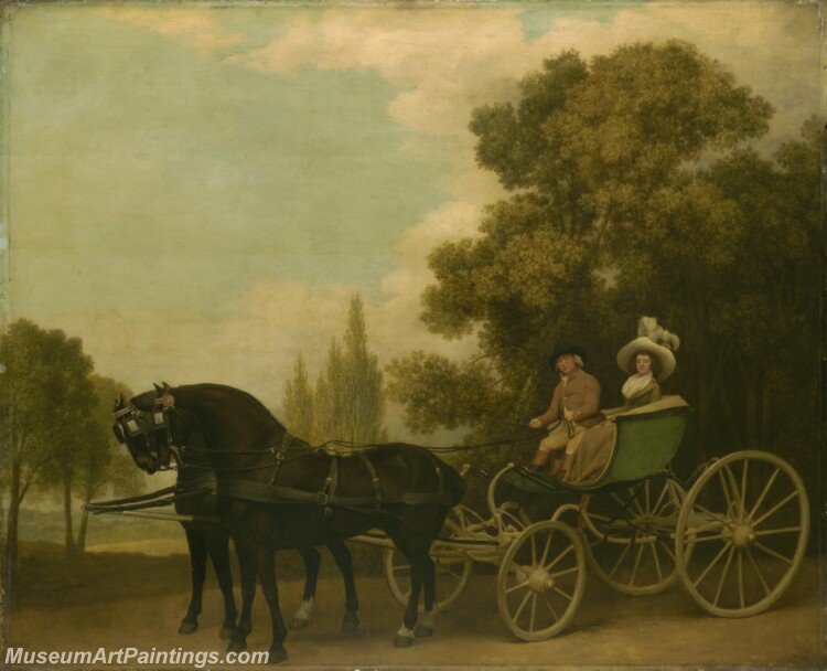 George Stubbs A Gentleman driving a Lady in a Phaeton Painting