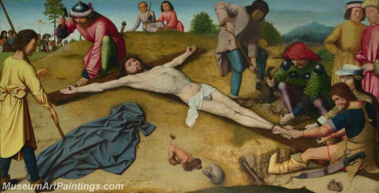 Gerard David Christ Nailed to the Cross Painting