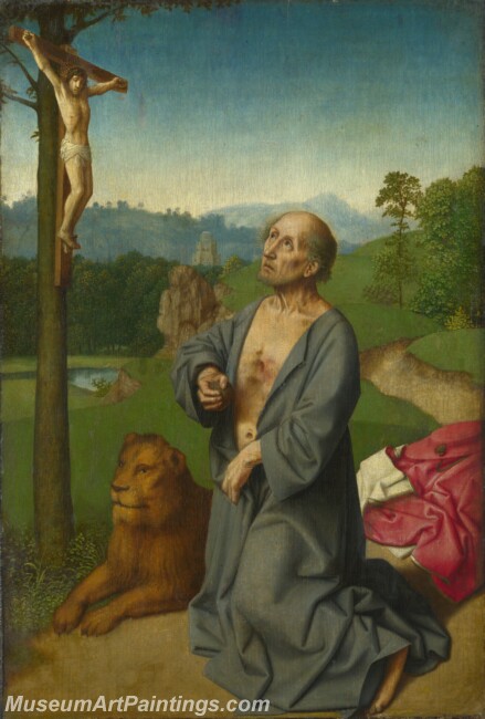 Gerard David Saint Jerome in a Landscape Painting