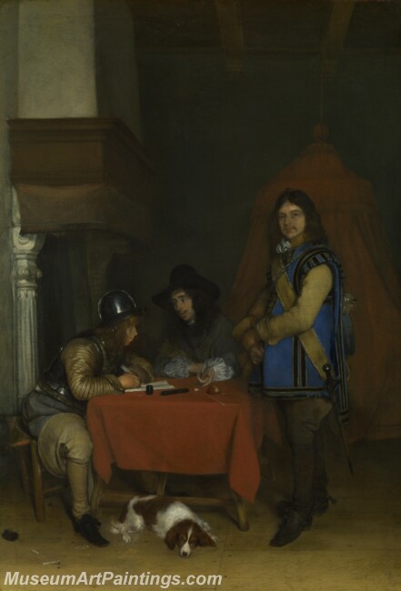 Gerard ter Borch An Officer dictating a Letter Painting