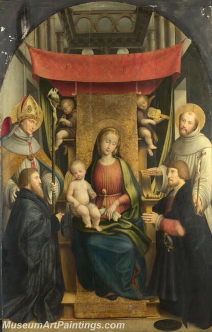 Gerolamo Giovenone The Virgin and Child with Saints and Donors Painting