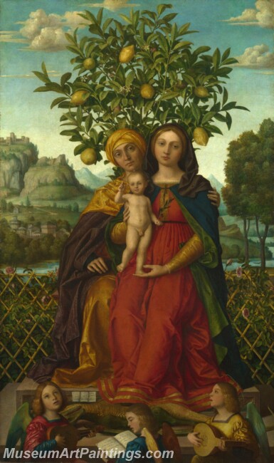 Gerolamo dai Libri The Virgin and Child with Saint Anne Painting