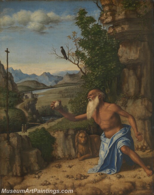 Giovanni Battista Cima da Conegliano Saint Jerome in a Landscape Painting