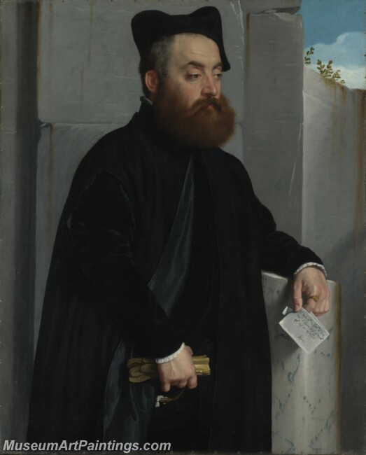 Giovanni Battista Moroni Canon Ludovico di Terzi Painting