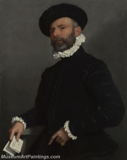 Giovanni Battista Moroni Portrait of a Man holding a Letter LAvvocato Painting