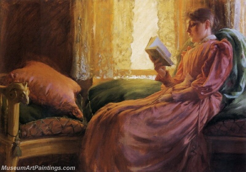 Girl Reading Painting