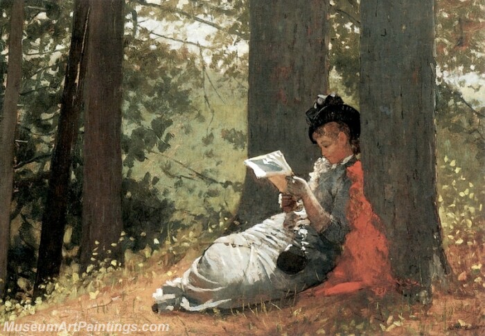 Girl Reading under an Oak Tree Painting