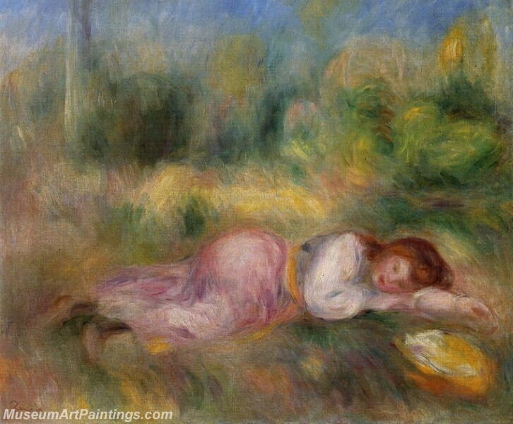 Girl Streched out on the Grass Painting