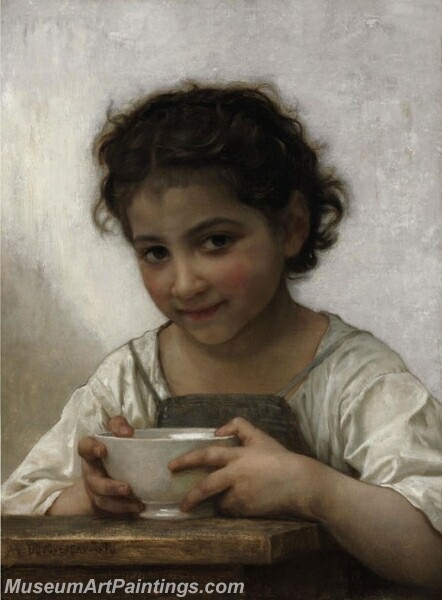 Girl eating porridge Painting