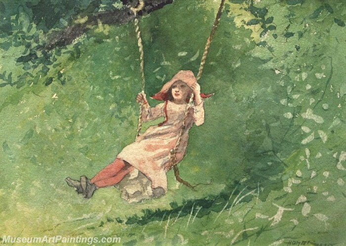 Girl on a Swing Painting