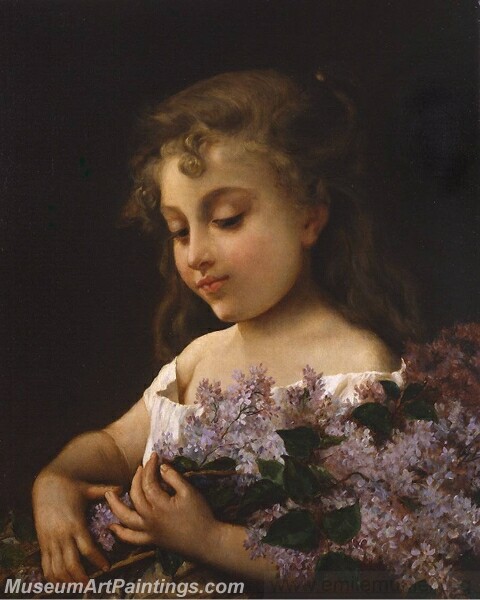 Girl with Lilacs Painting