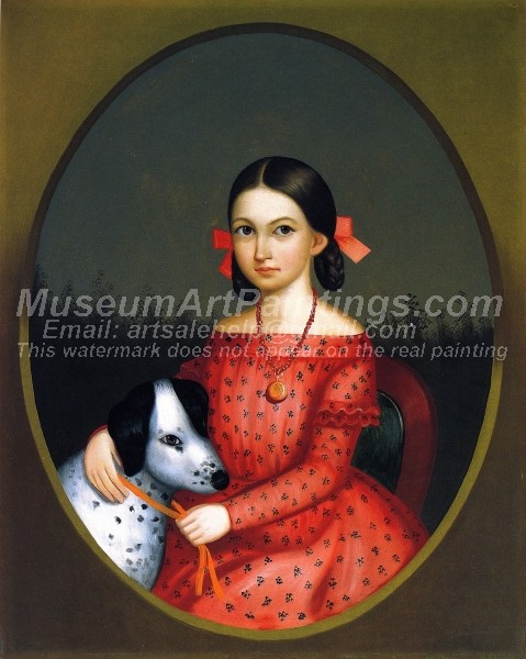 Girl with a Dog Painting