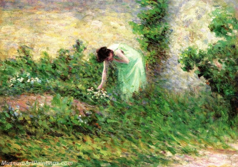 Gisors Woman Picking Flowers Painting