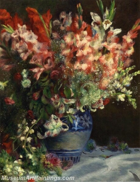 Gladiolas in a Vase Painting