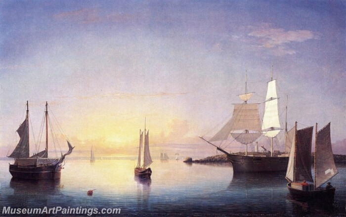 Gloucester Harbor at Sunset Painting