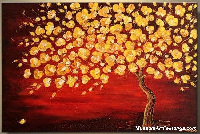 Gold Tree Landscape Painting 001