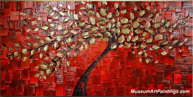Gold Tree Landscape Painting 003
