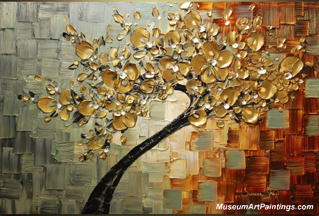 Gold Tree Landscape Painting 007
