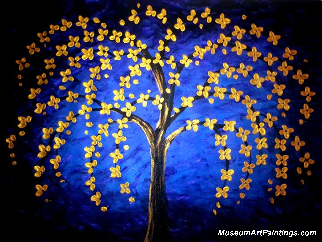 Gold Tree Landscape Painting 008