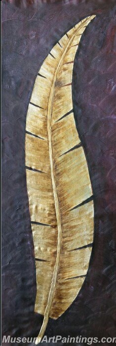 Golden Leaves Oil Painting Modern Wall Abstract Art On Canvas