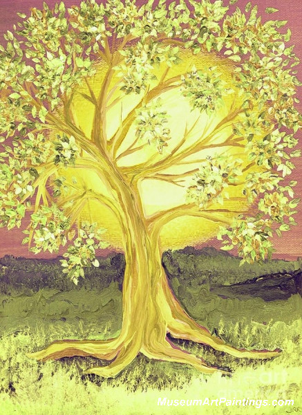 Golden Tree Landscape Painting 011