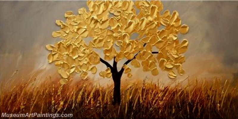 Golden Tree Painting Modern Abstract Art for Sale GT013