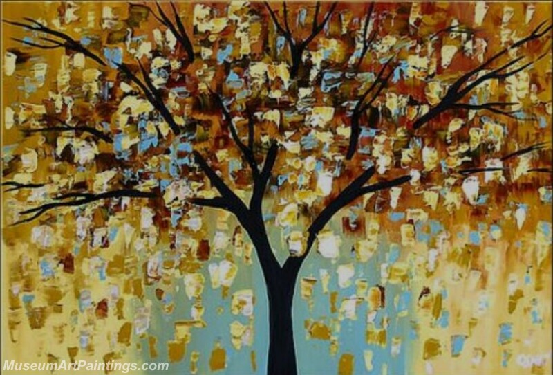Golden Tree Painting Modern Abstract Art for Sale GT014