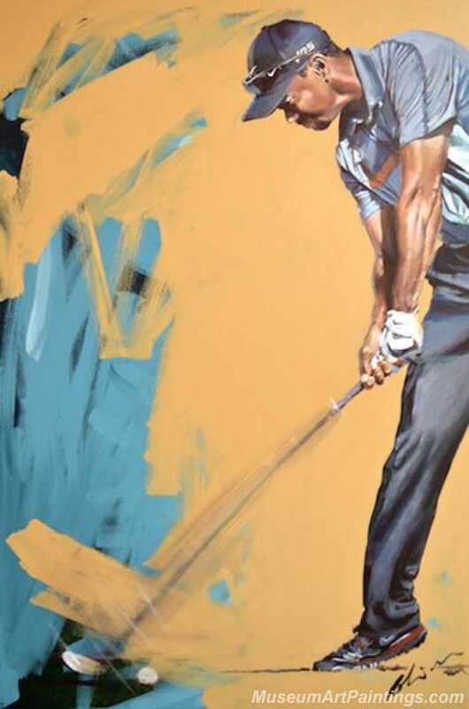 Golf Paintings Tiger Woods Paintings 03