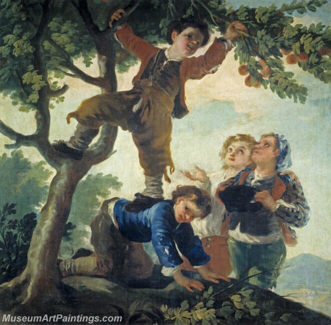 Goya y Lucientes Francisco de Muchachos cogiendo fruta Painting