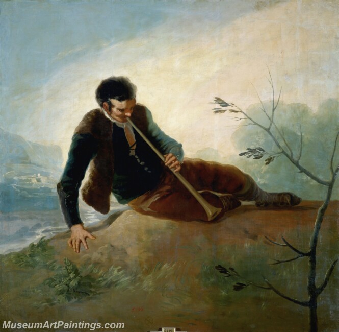 Goya y Lucientes Francisco de Pastor tocando la dulzaina Painting