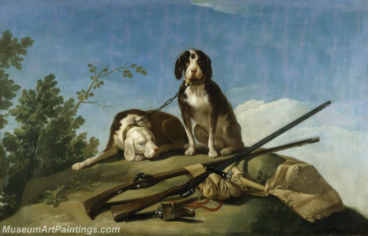 Goya y Lucientes Francisco de Perros en trailla Painting