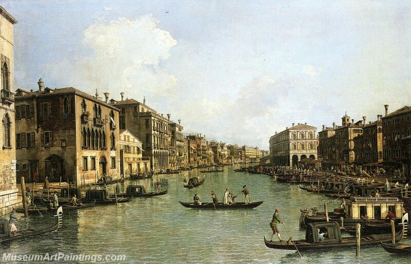 Grand Canal From the Campo Santa Sofia Towards the Rialto Bridge Painting