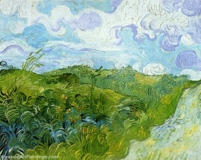 Green Wheat Fields Painting