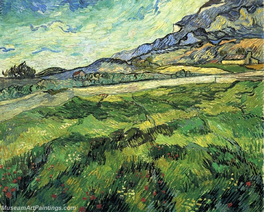 Green Wheatfield Painting