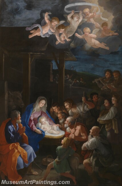 Guido Reni The Adoration of Shepherds Painting