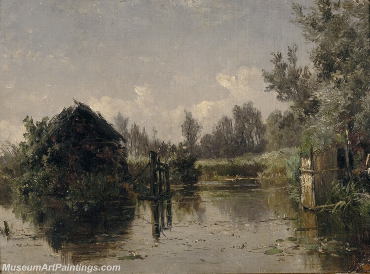 Haes Carlos de Canal abandonado en Vriesland Holanda Painting