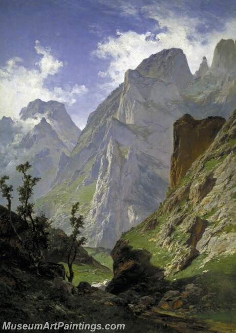 Haes Carlos de La canal de Mancorbo en los Picos de Europa Painting