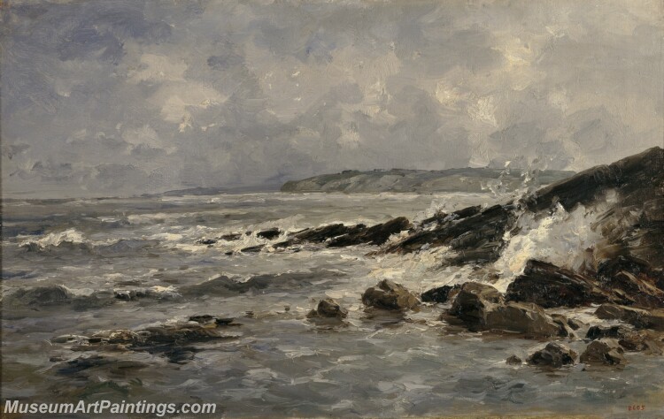 Haes Carlos de Rompientes de olas Lequeitio Painting