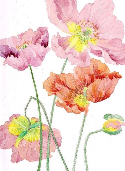 Hand Painted Flower Paintings 050