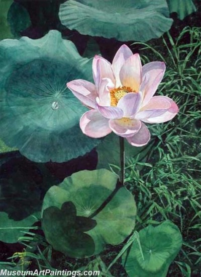 Hand Painted Flower Paintings Lotus 045